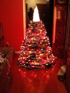A holiday tree, full of light.
